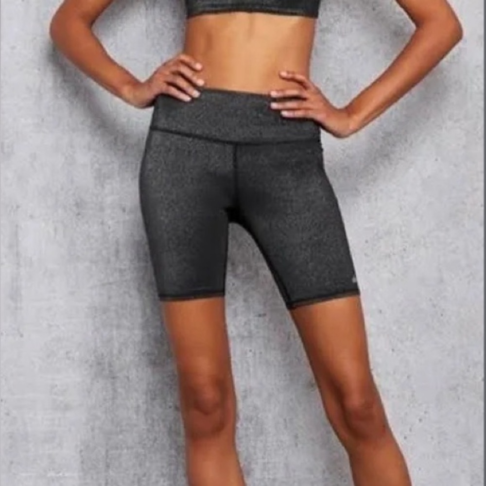 Alo High Waist Biker Black Glitter